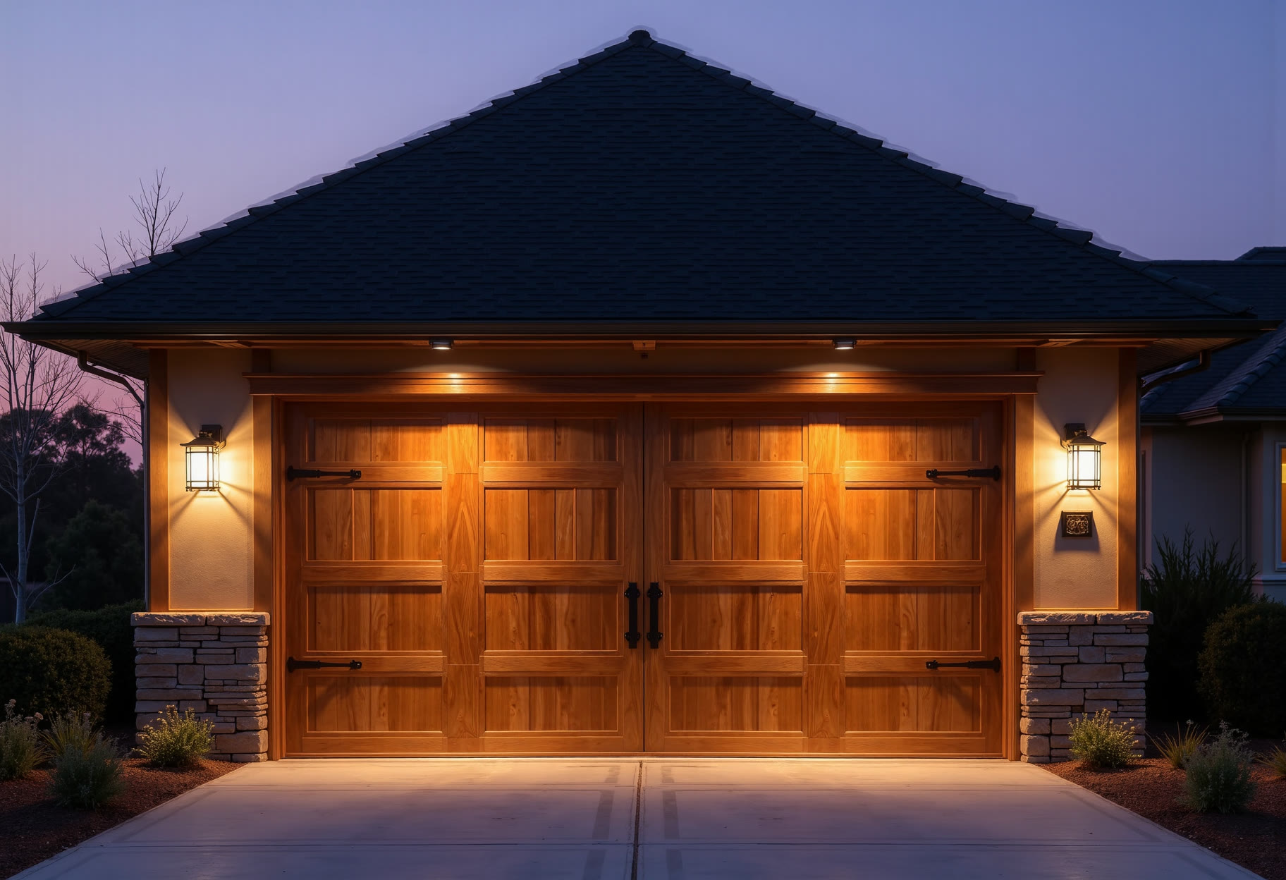 Cedar-look carriage, iron hardware